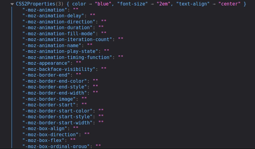 CSS Style Possibilites Console