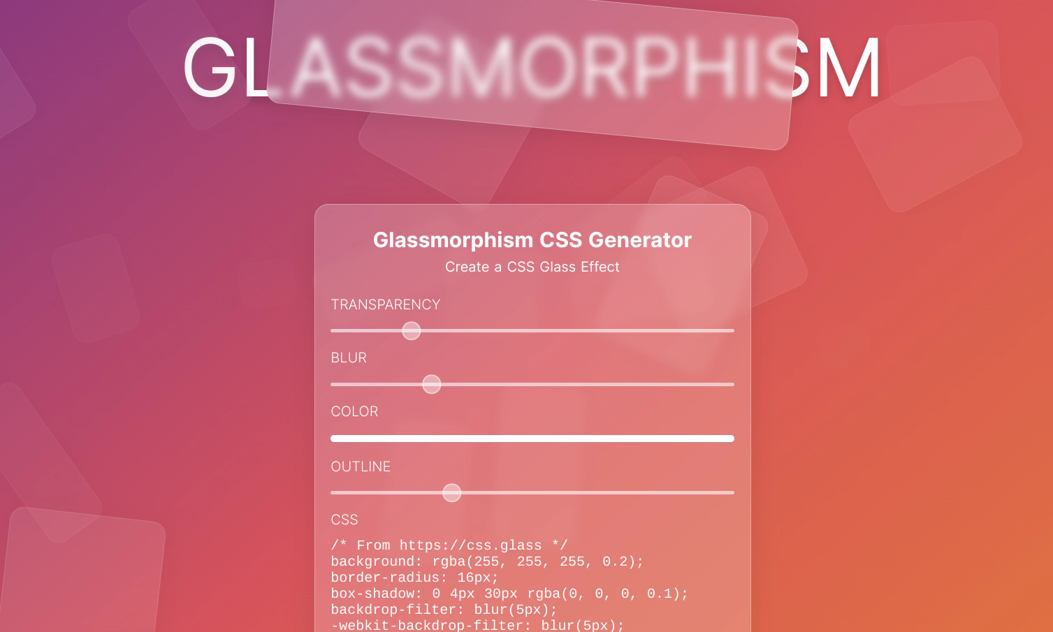 CSS Glass